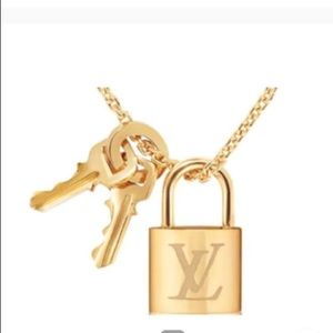 Louis Vuitton Brass Lock and Key Necklace